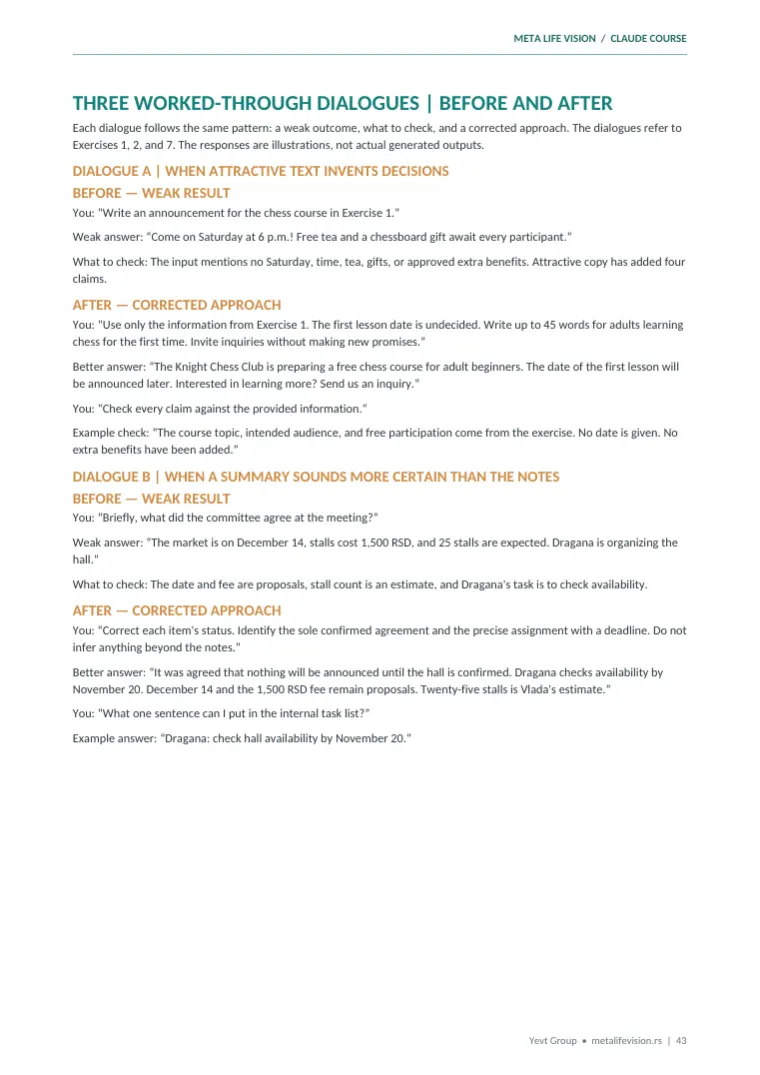 Workbook and practical tasks — course page preview