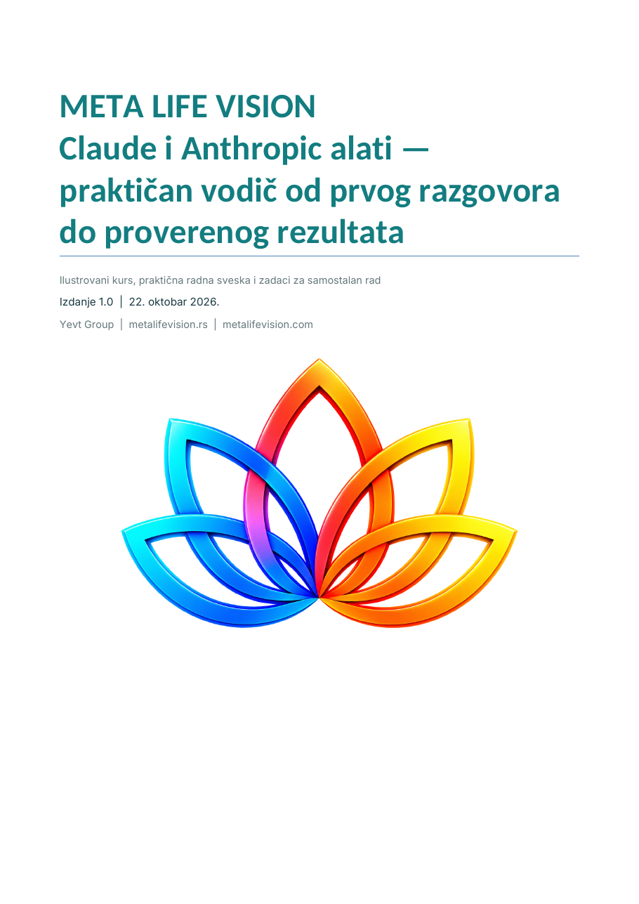 Claude i Anthropic alati — naslovnica srpskog PDF kursa